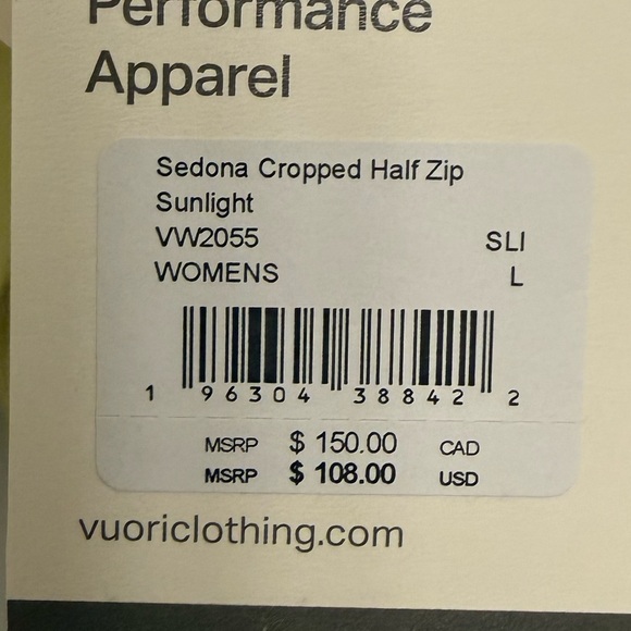 NWT Vuori Sedona Cropped Half Zip - Picture 2 of 3